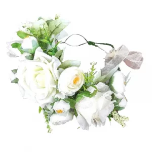 corona de flores blancas 1