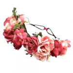 corona de flores composicion magnolias rojas 1