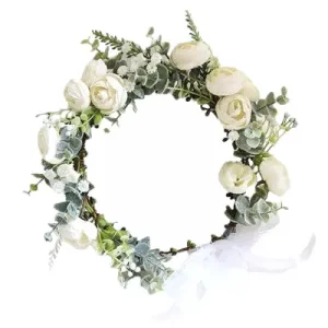 corona de flores fantasia blanca 1