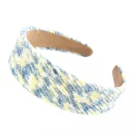 diadema grande de tweed azul y amarillo 1
